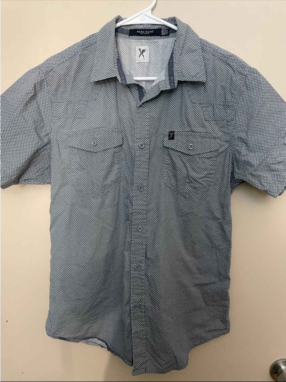 Marc Ecko Short Sleeve Microdot Button-Up Shirt